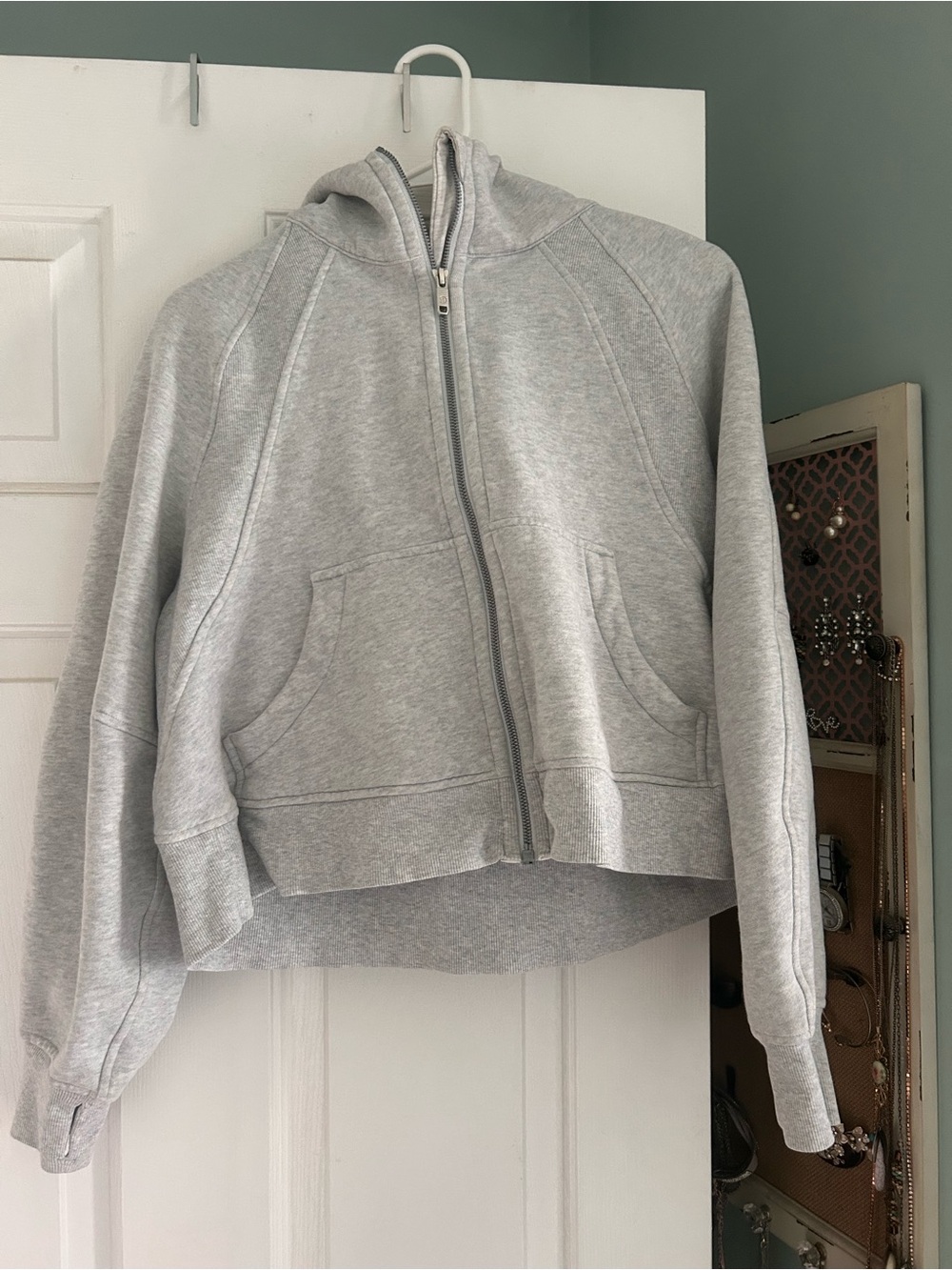 lululemon athletica Light Gray Zip-Up Hoodie Jacket